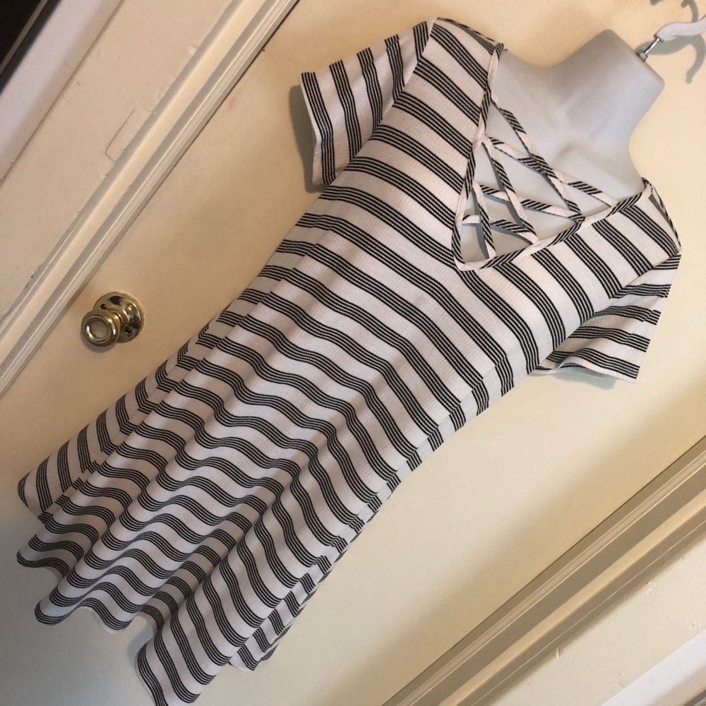Black and White Striped Dress